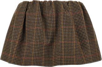 Miu Miu Houndstooth Wool Skirt - Brown