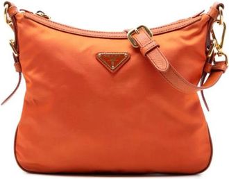 Prada Pre-owned Cross Body Bags, female, Orange, Size: ONE SIZE Pre-owned Nylon Crossbody Bag