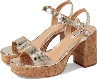 Dune London Jodi Sandals Womens B Gold Leather Adjustable Ankle Strap HTAT1024