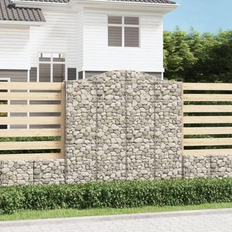 Berkfield Home Arched Gabion Basket 200x30x200/220 cm Galvanised Iron in Silver