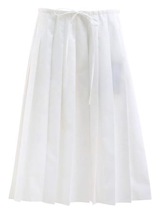Prada tie pleated midi skirt - White