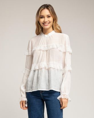Tantra Doorschijnende blouse met kant