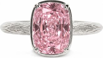 Sterling Forever Sterling Silver Mini Pink Sapphire Cushion Ring