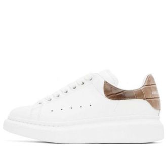 Alexander McQueen (WMNS) Alexander McQueen Oversized Sneaker White Burnt Pink Crocodile 553770WICG69886