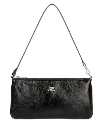Courr&egrave;ges Black Naplack Small Shoulder Bag