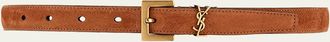 Saint Laurent YSL Monogram Suede Belt