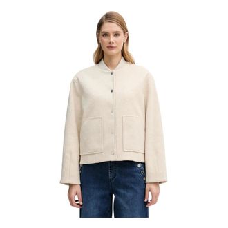 Oui Giacca con Tasche a Bottone - - Jackets - Donna - Beige - S