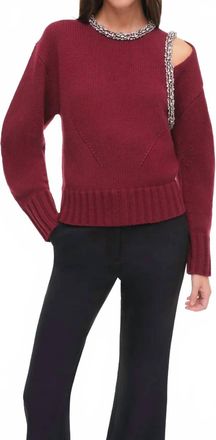 Jonathan Simkhai Monroe Embellished Pullover In Oxblood