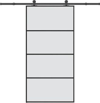 vidaXL Vidaxl - Puerta Corredera Set Herrajes Vidrio Esg Aluminio 102,5x205 Cm