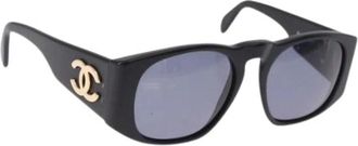 Chanel Pre-owned Acetate Zonnebrillen - Dames - Vintage Accessoires - Zwart - ONE Size - Vintage