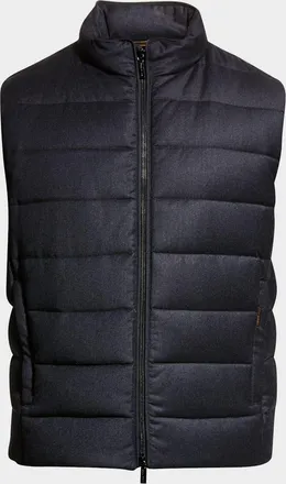 Moorer Men & apos;s Flannel Down Vest