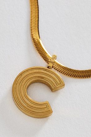 Anthropologie Water Resistant Initial Necklace
