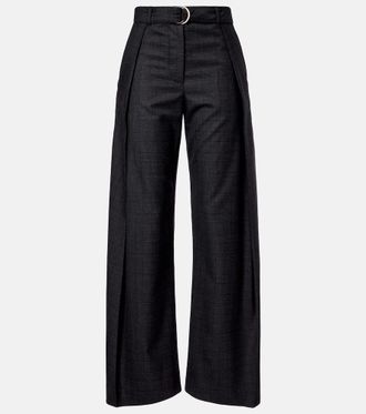 Loewe Pantaloni in lana con cintura a quadri