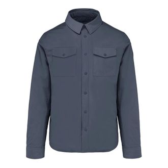Bomboogie Casual Shirts, male, Blue, Size: L Overshirt in technical fabric
