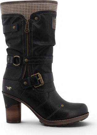 Mustang Womens Black Mid-Calf Heeled Long Boots - M0162001