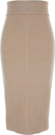 Jacquemus Beige Skirt With Pencil Desgin In Wool Woman