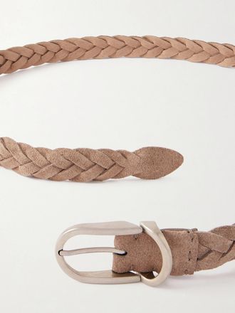 Brunello Cucinelli 3cm Woven Suede Belt