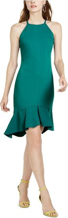 Trina Turk Womens Sleeveless Above the Knee Fit + Flare Evening Dress Green Size 8