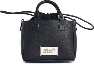 Maison Margiela 5 AC -Tasche Horizontal schwarzer Lear -Tasche