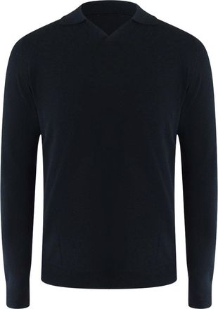 Aquascutum Mens Active Derby Polo Black Shirt Cotton - Size Medium