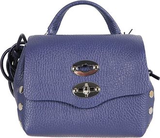 Zanellato Postina Super Baby - Dames - Handtassen - Blauw - ONE Size - Leer - Tassen