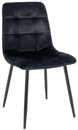 Clp Silla con patas de metal y asiento en Terciopelo Negro