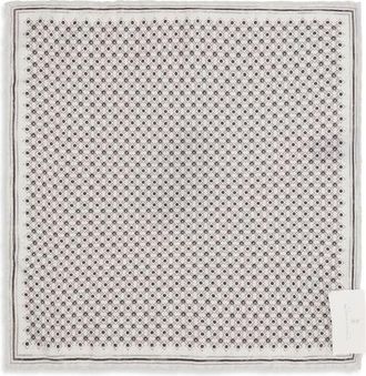 Brunello Cucinelli Mens Gray Silk Scarf