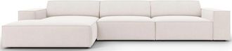 BLOOMINGLOFT 4-Sitzer Design Ecksofa Jodie mit Chaiselongue links - Strukturstoff