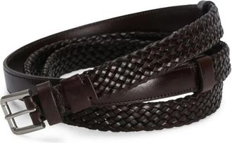 Dolce & Gabbana Gürtel - Woven Design Brown Belt With Pin-Buckle Fastening - Gr. 100 - in Schwarz - für Damen