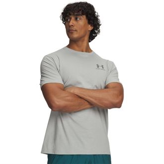 Under Armour Sportief T-shirt voor heren met logo op de borst (Titanium)