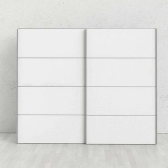 Dmora Armario 2 Puertas Calixte, Muebles De Dormitorio, Vestidor, Armario De Ropa, 243x64 H202 Cm, Blanco - Dmora