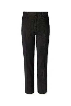 Tom Ford Dyllan Slim-Fit Tapered Striped Cotton-Blend Velvet Tuxedo Trousers