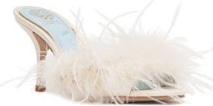 Vince Camuto Paelly Faux Feather Slide Sandal in Milk at Nordstrom Rack, Size 9.5