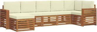 vidaXL Conjunto De Sof&aacute;s De Exterior 7 Uds. Natural Y Crema Vidaxl