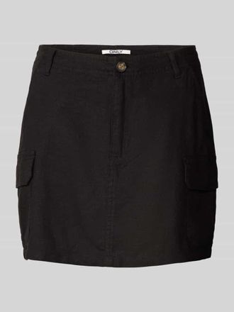 Only Minirock aus Leinen-Viskose-Mix Modell MALFY in Black, Gr&ouml;&szlig;e XS