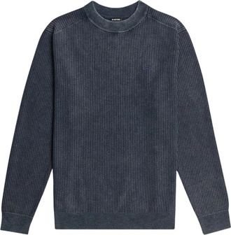 G-Star Washed Knit Pullover - Heren - Ronde hals truien - Blauw - L - Katoen - Truien & Vesten