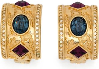 Dior 1980s geometric multi-stone earrings - Gold