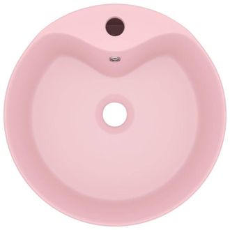 Berkfield Home Luxury Wash Basin with Overflow Matt Pink 36x13 cm Ceramic