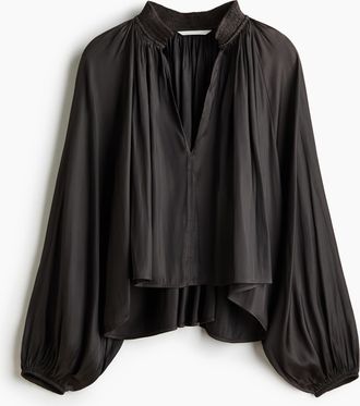 H&M Oversized V-neck blouse - Beige