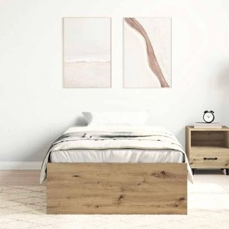 Berkfield Home Durable Bed Frame without Mattress Artisan Oak 100x200cm Engineer in Brown | Size: 100x200 cm