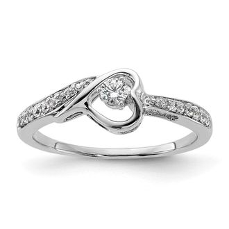 Diamond2Deal 14k White Gold Lab Grown Diamond Engagement Ring 1/5Ct Clarity- VS Color- G-H