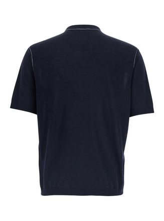 Gucci Mens Sweater Round Neck Blue Wool Tops Top