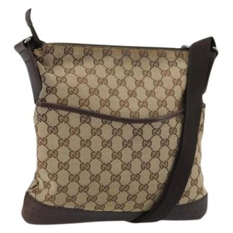 Gucci Pre-owned Cross Body Bags, female, Beige, Size: ONE SIZE Pre-owned Vintage GG Canvas Shoulder Bag