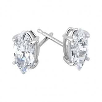 Pompeii3 1/2ct Diamond Studs 14K White Gold