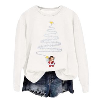 Generic Flashing Christmas Jumpers Christmas Sweatshirt for Women Sweatshirt Without Hood Thermal Jumpers Women Cute Sweaters for Pattern Sweaters Pullover Wi
