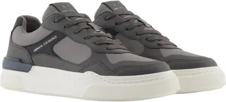 A|X Armani Exchange Eco-leren Sneakers met Decoratieve Stiksels - Heren - Sneakers - Grijs - 42 EU - Leer - Schoenen