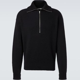 Christophe Lemaire Ribbed-knit wool half-zip sweater
