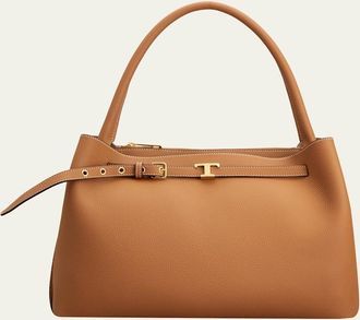 Tod's Small Timeless T Belted Leather Shoulder Bag
