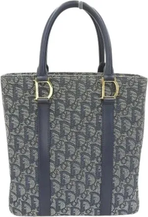 Dior Pre-owned Handbags, female, Blue, Size: ONE SIZE Pre-owned Canvas Bag