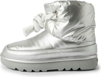 Generic QXDZSW Blend Winter Women Snow Boots Fashion Polyester Cloth Cross Strap Ankle Boots Ladies Silver Black Apricot Platform Boots